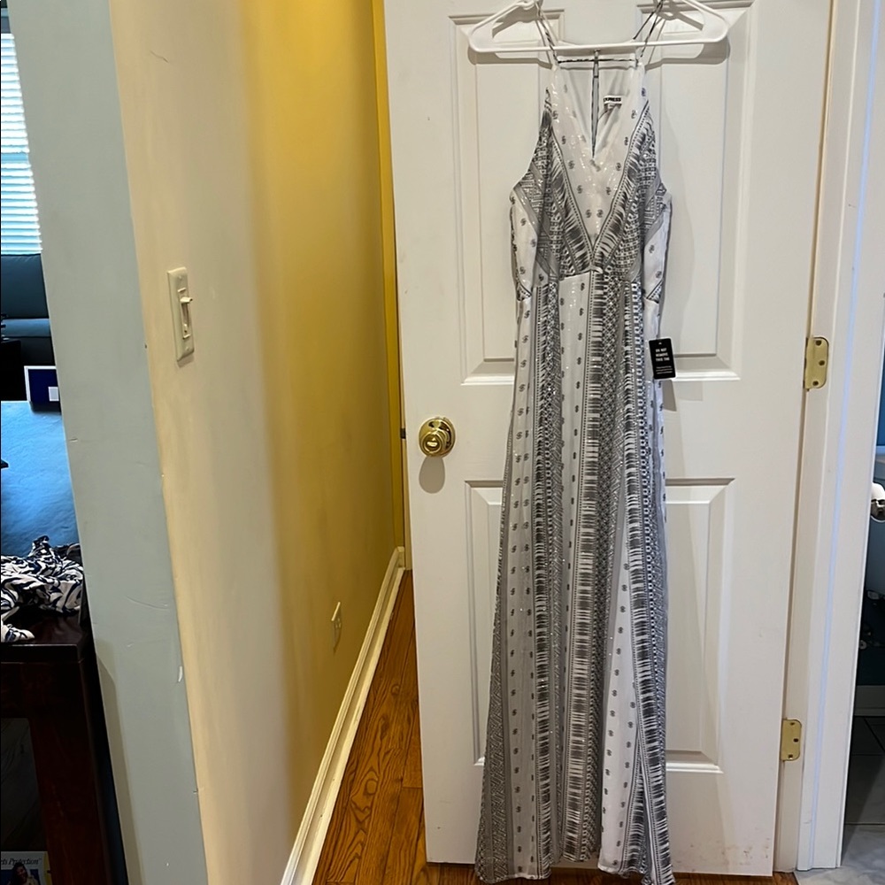 Express Blue Sleeveless V-Neck Maxi Dress